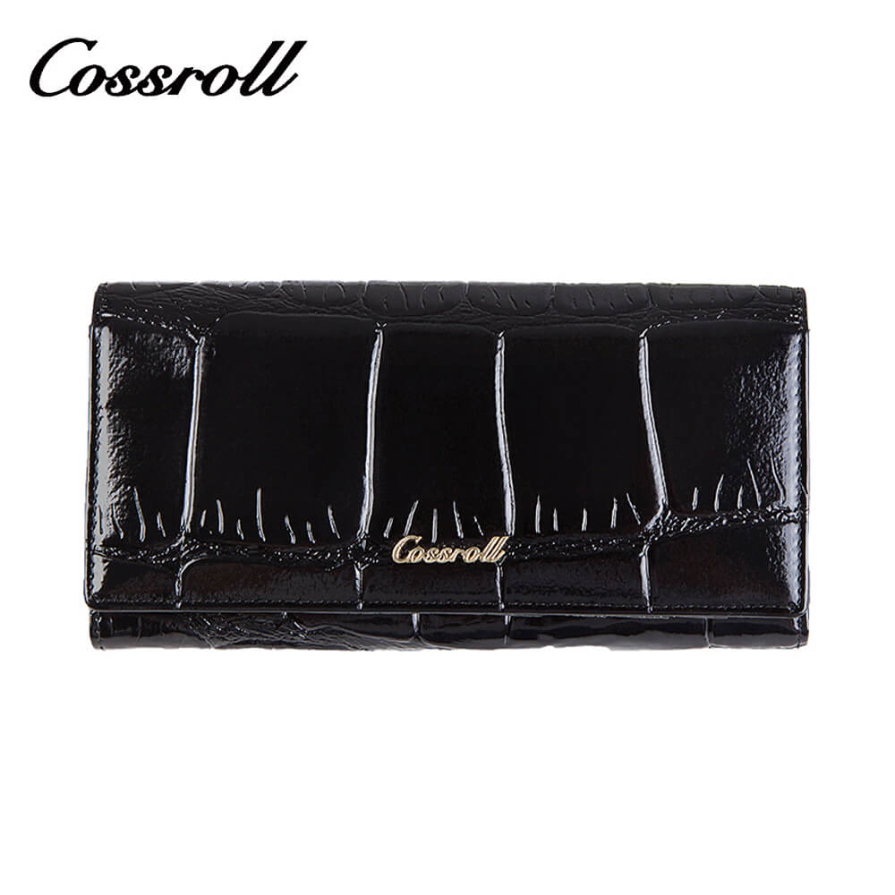 Cossroll Ladies Long Crocodile Patent Leather Wallet Manufacturer