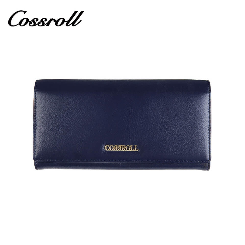 Unisex Bifold Long Cowhide Leather Wallet