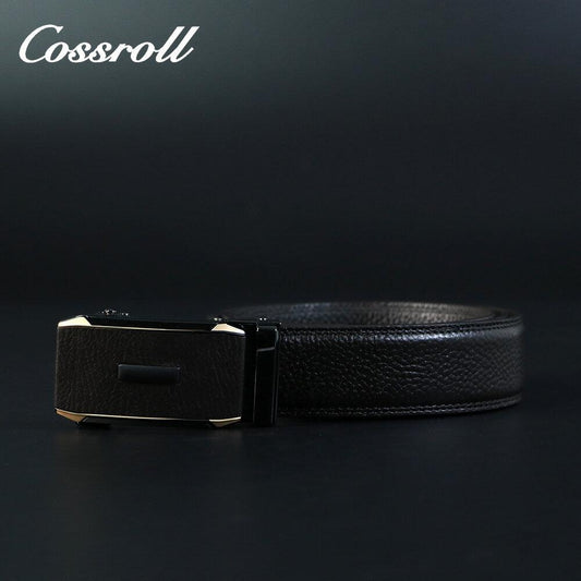Cossroll Full Grain Cowhide black Leather Belt For Men Wholesale Manufacturer