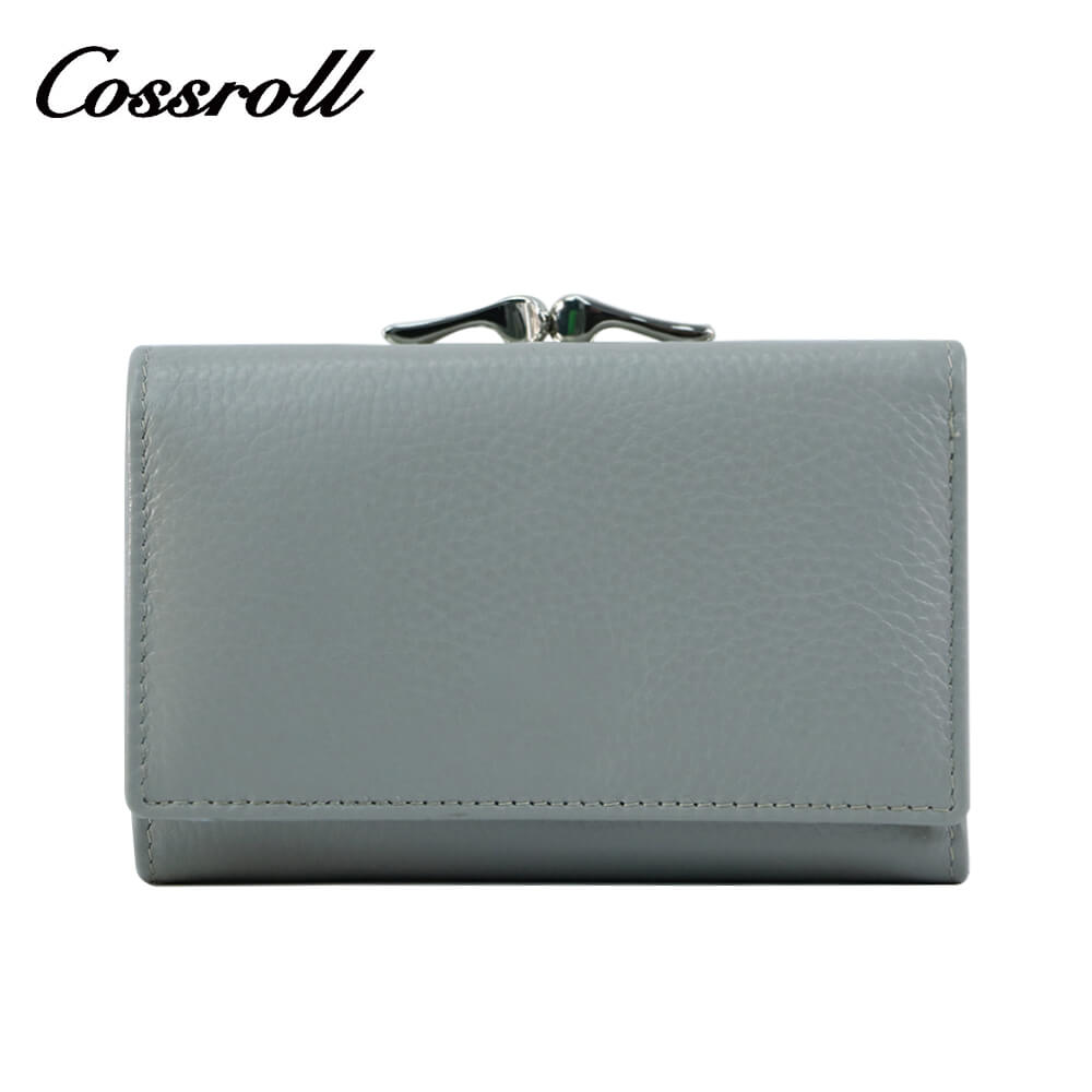 Cossroll Trifold Cowhide Leather Short Wallet Wholesale