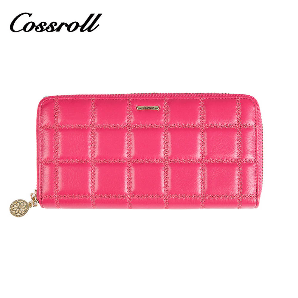 Cossroll Round Zip Long Cowhide Leather Wallet Manufacturer