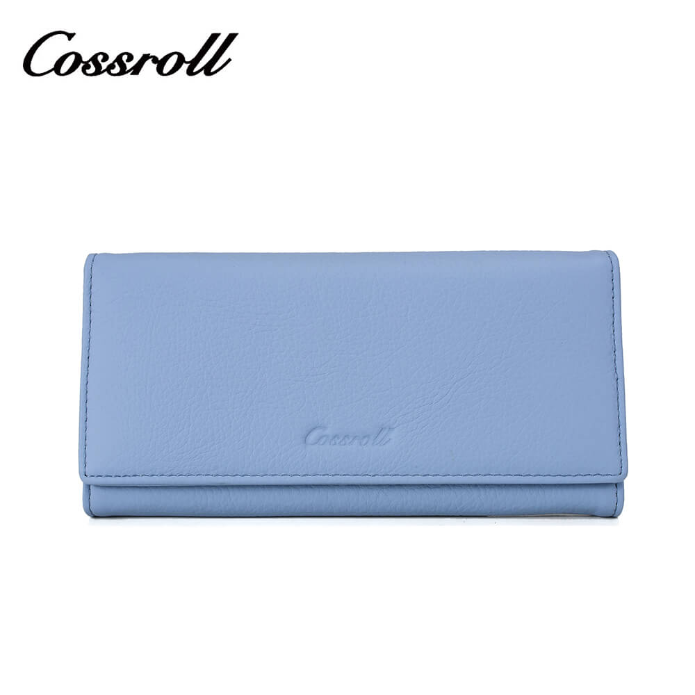 Women Long Cowhide Lychee Leather Wallet Manufacturer