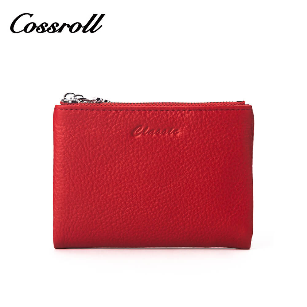 Cossroll Double Zip Short Real Leather Wallet Manufacturer