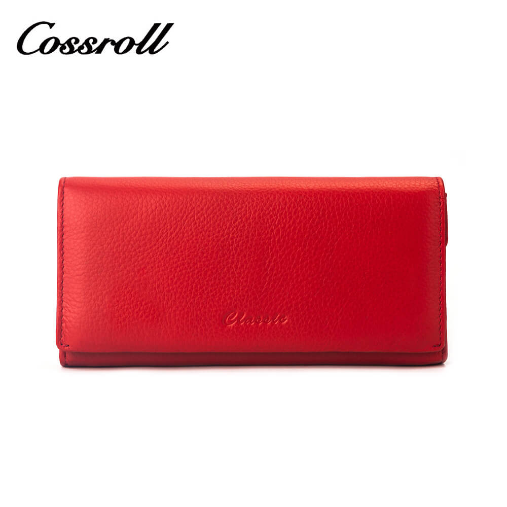 Unisex Lychee Cowhide Leather Wallets