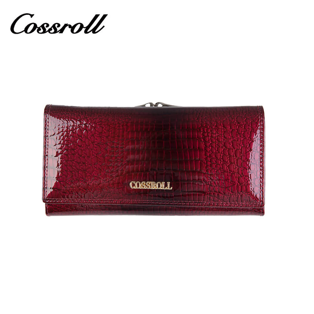 Crocodile Clutch Lady Long Cowhide Leather Wallet Manufacturer