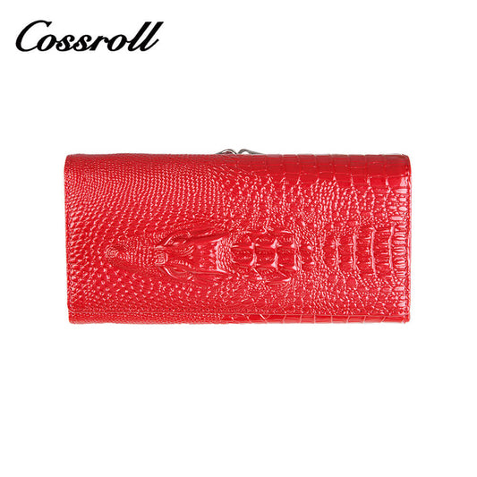 Cossroll Dragon Clutch Lady Long Cowhide Leather Wallets Manufacturer