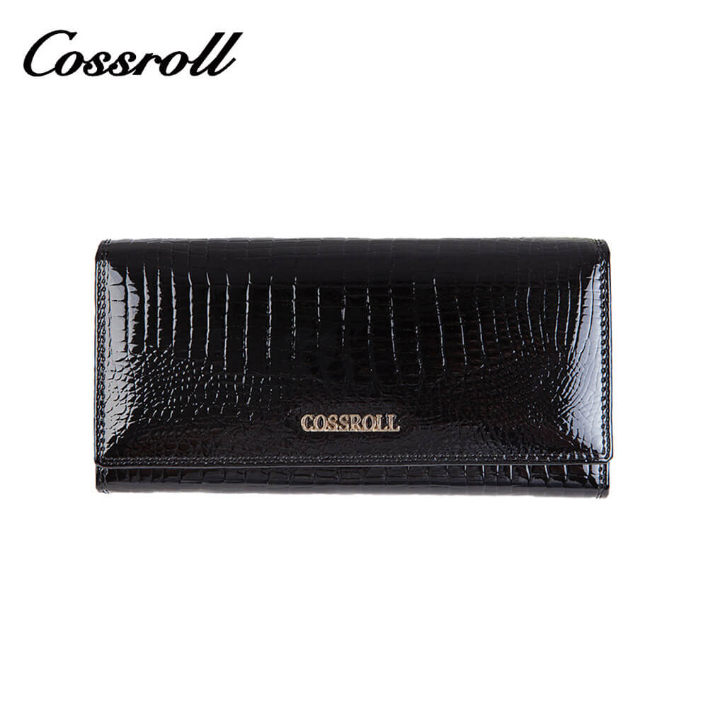 Cossroll Crocodile Bifold Long Cowhide Leather Wallet Manufacturer