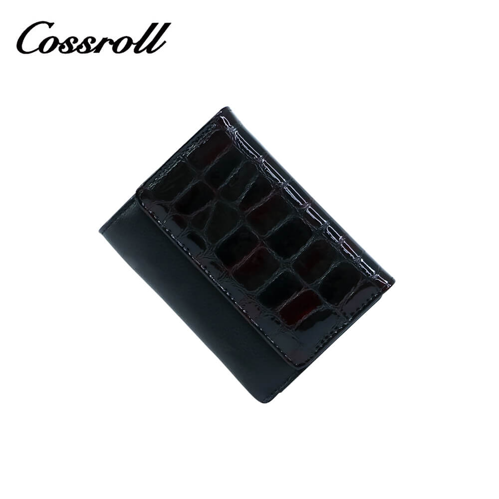 Cossroll Crocodile Patent Leather Bifold Short Wallets Wholesale