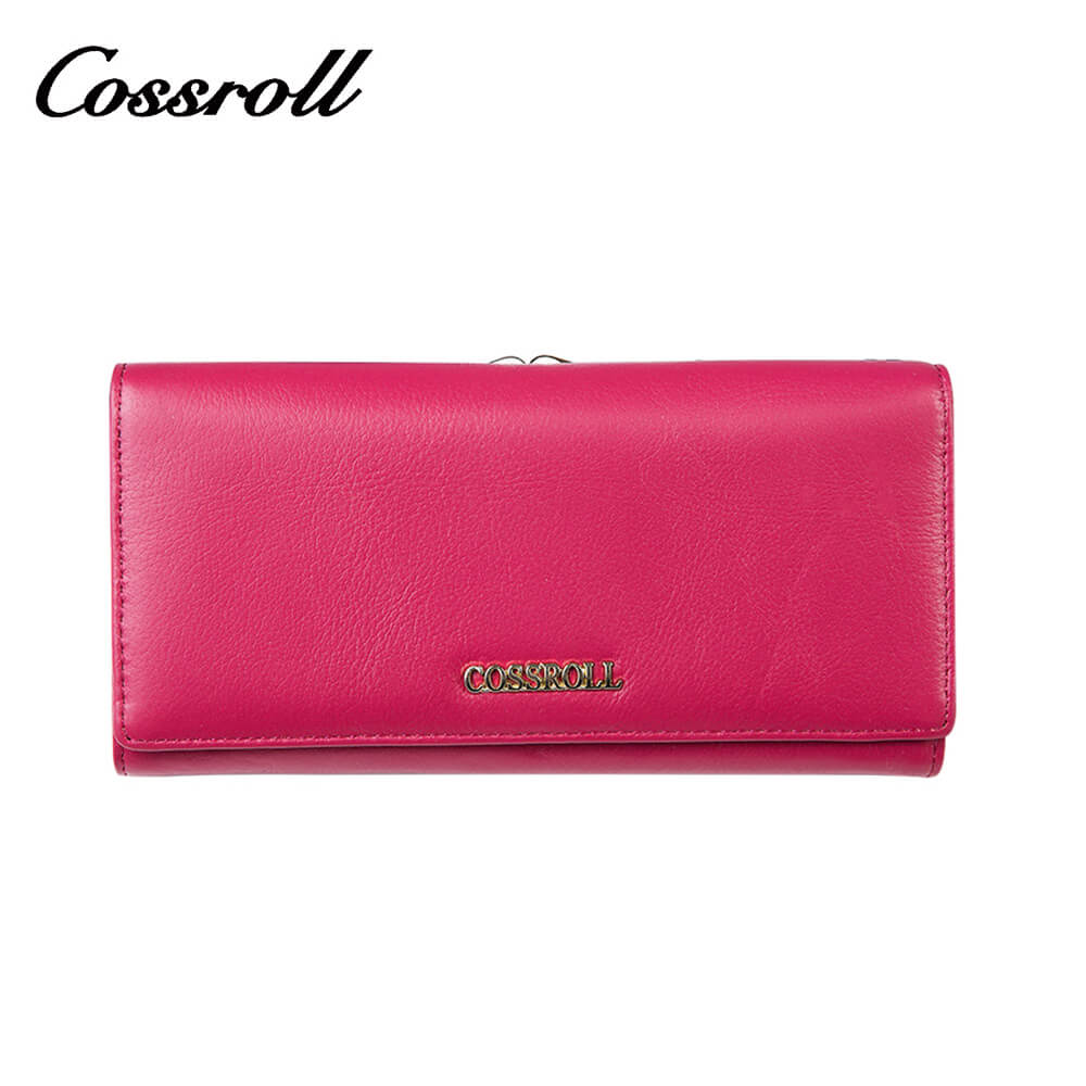 Cossroll Clutch Lady Long Cowhide Leather Wallet Manufacturer