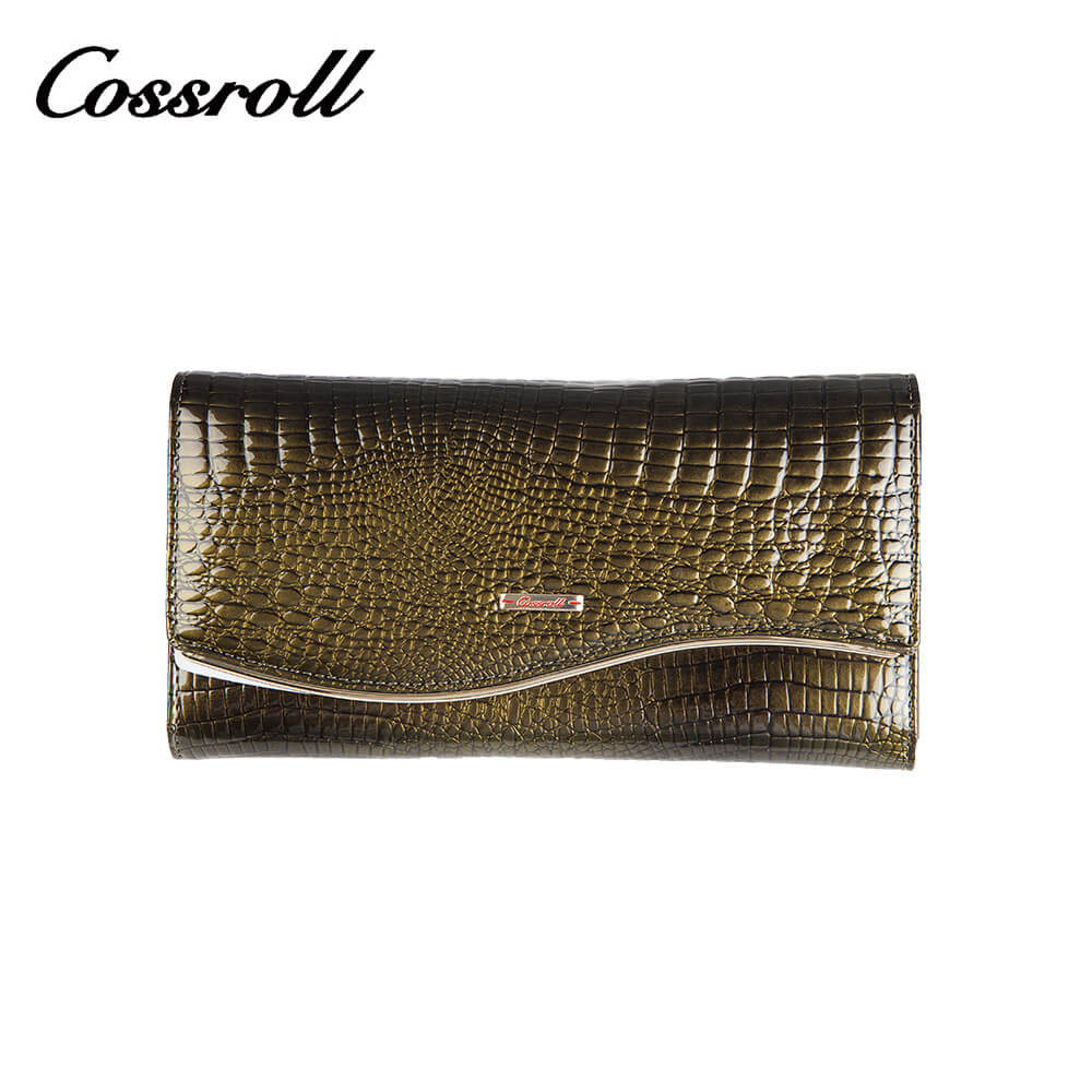 Crocodile Envelop Women Long Patent Leather Wallets Manufacturer