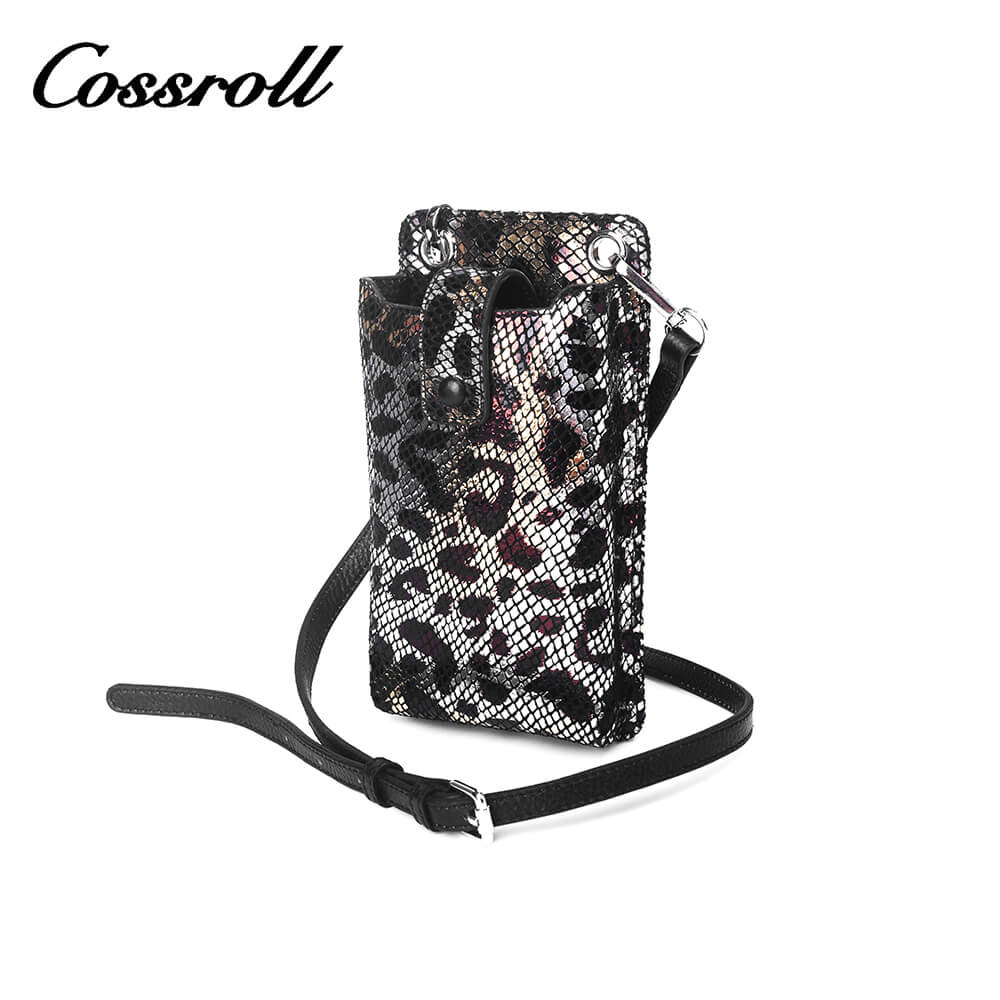 Cossroll Snakeskin Cowhide Leather Crossbody Phone Bag Manufacturer