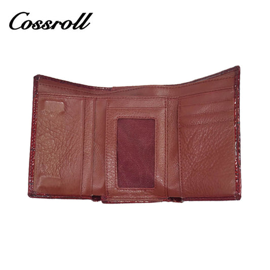 Women Glossy Bifold Short Leather Wallet Manufacturer