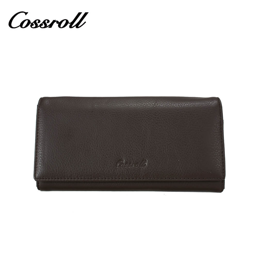 Women Long Lychee Cowhide Leather Wallet Manufacturer