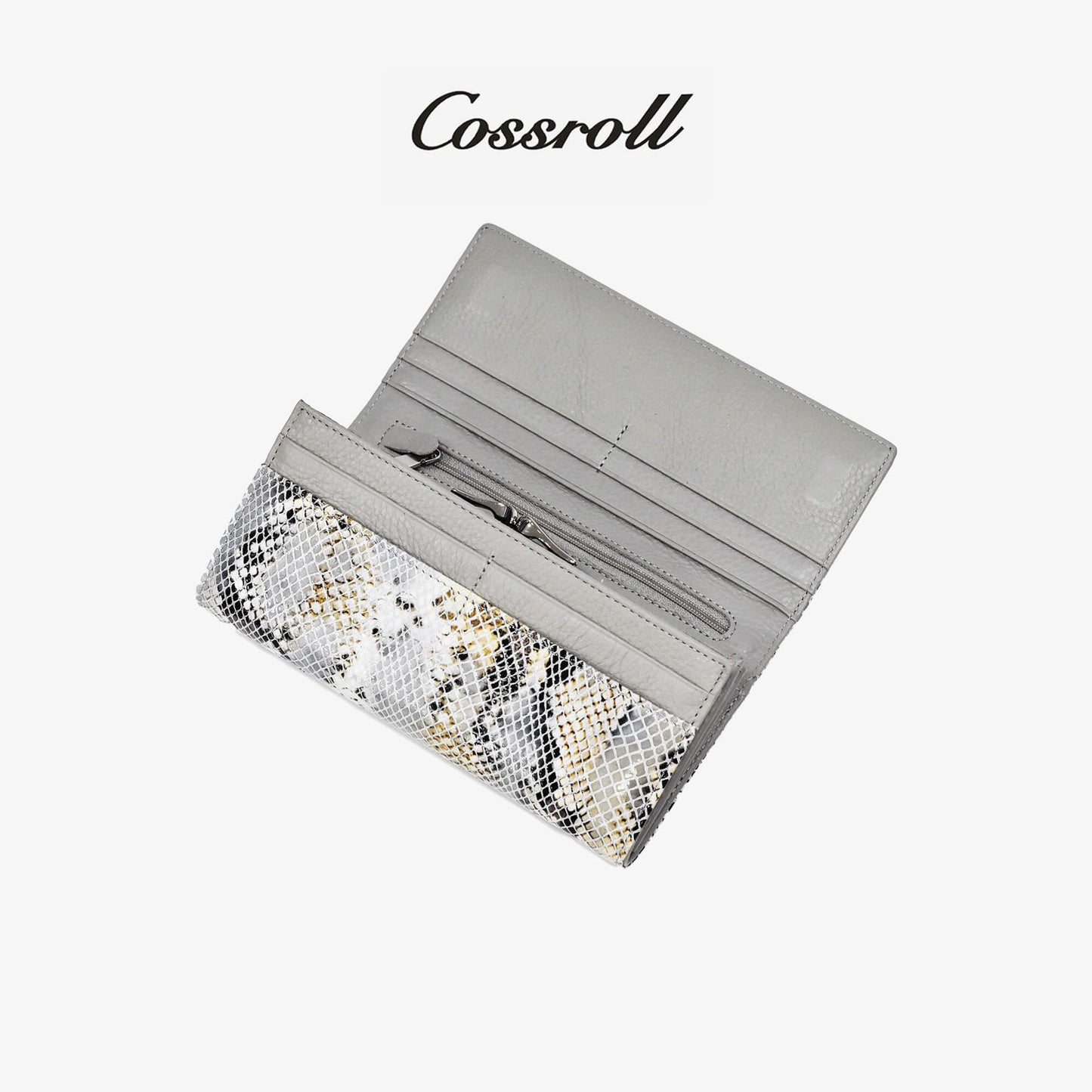 Women Python Print Leather Wallet Manufacturer- cossroll.leather