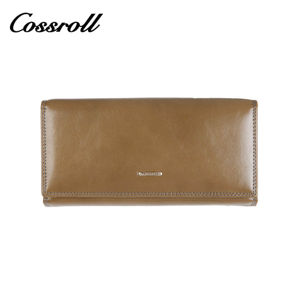 Cossroll Smooth Long Waxed Leather Wallets Manufacturer