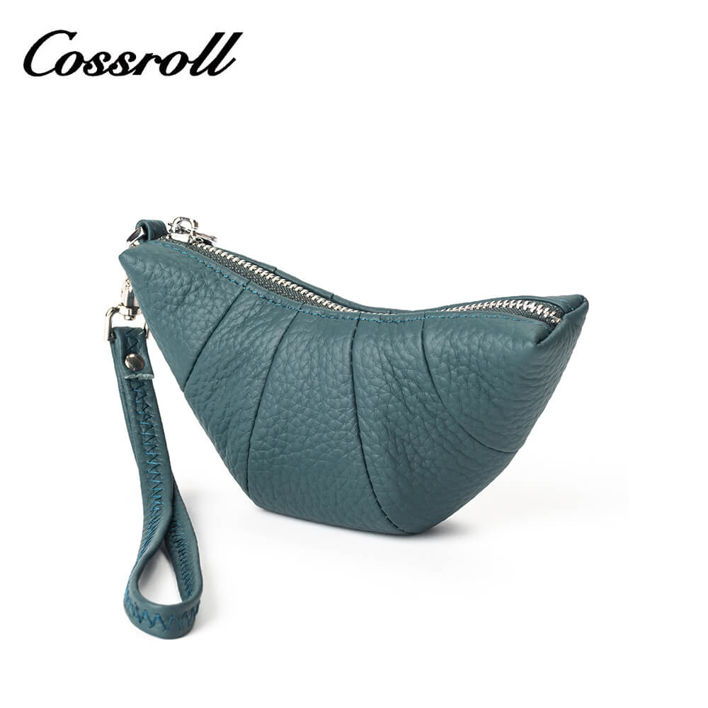 Croissant Leather Coin Purse Wristlet Manufacturer