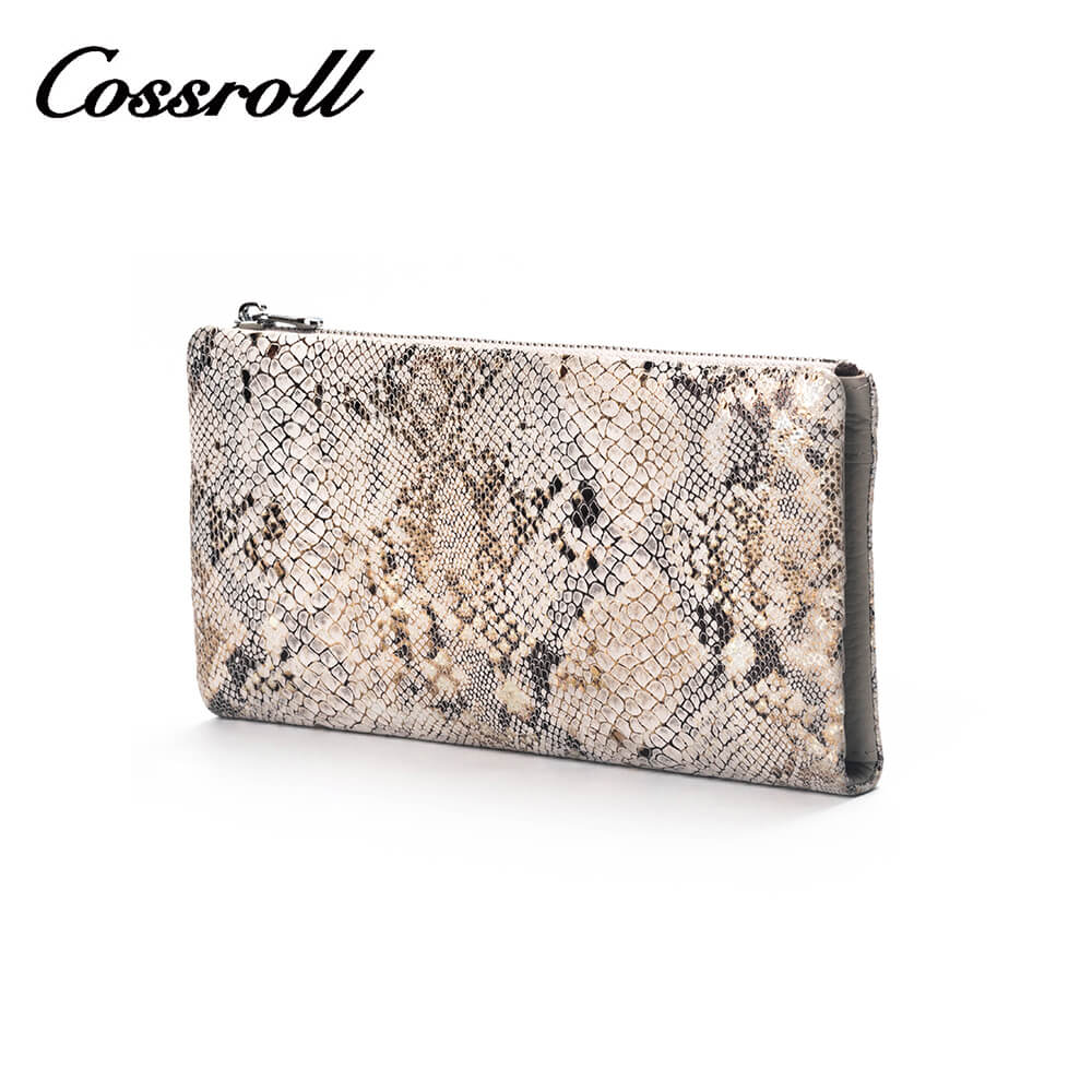 Cossroll Snakeskin Print Lambskin Leather Wallets Manufacturer