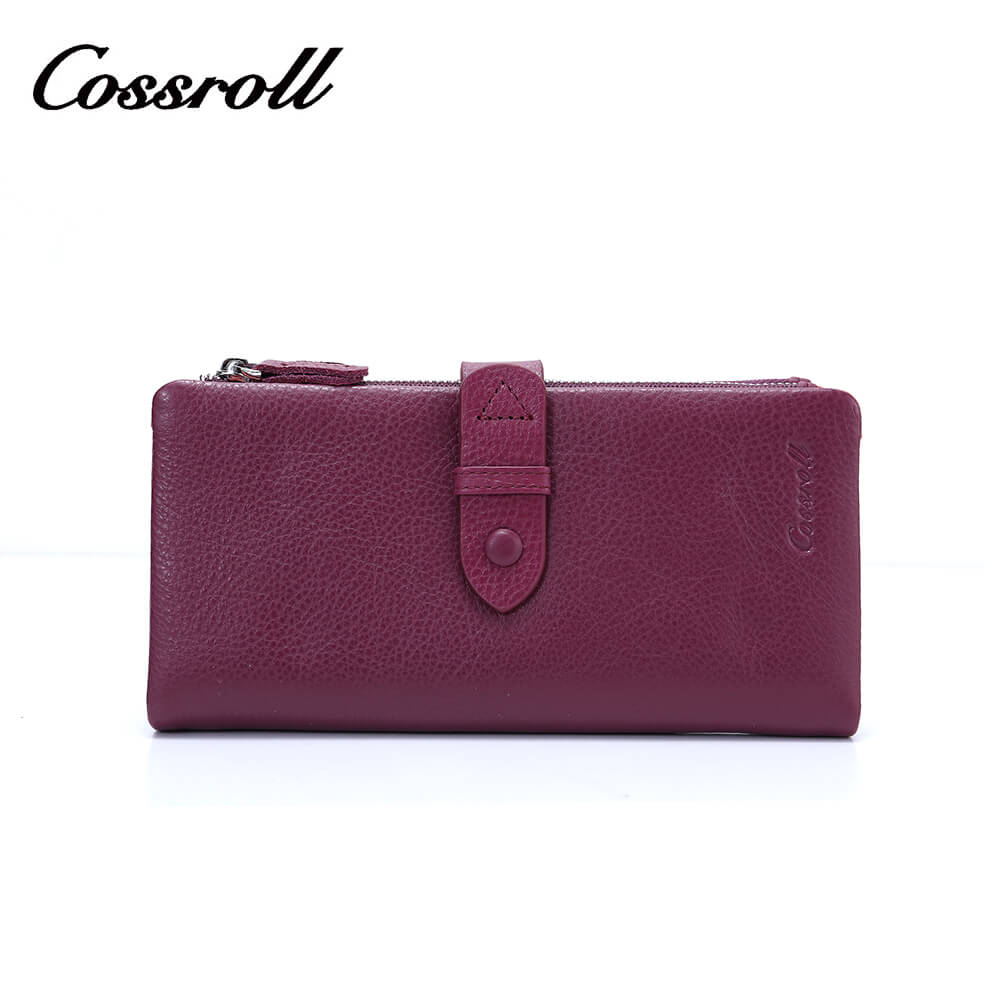 Women Cowhide Lychee Long Leather Wallet Manufacturer