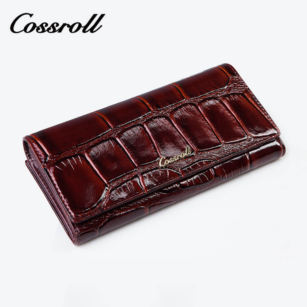 Cossroll Crocodile Long Patent Leather Wallet Manufacturer