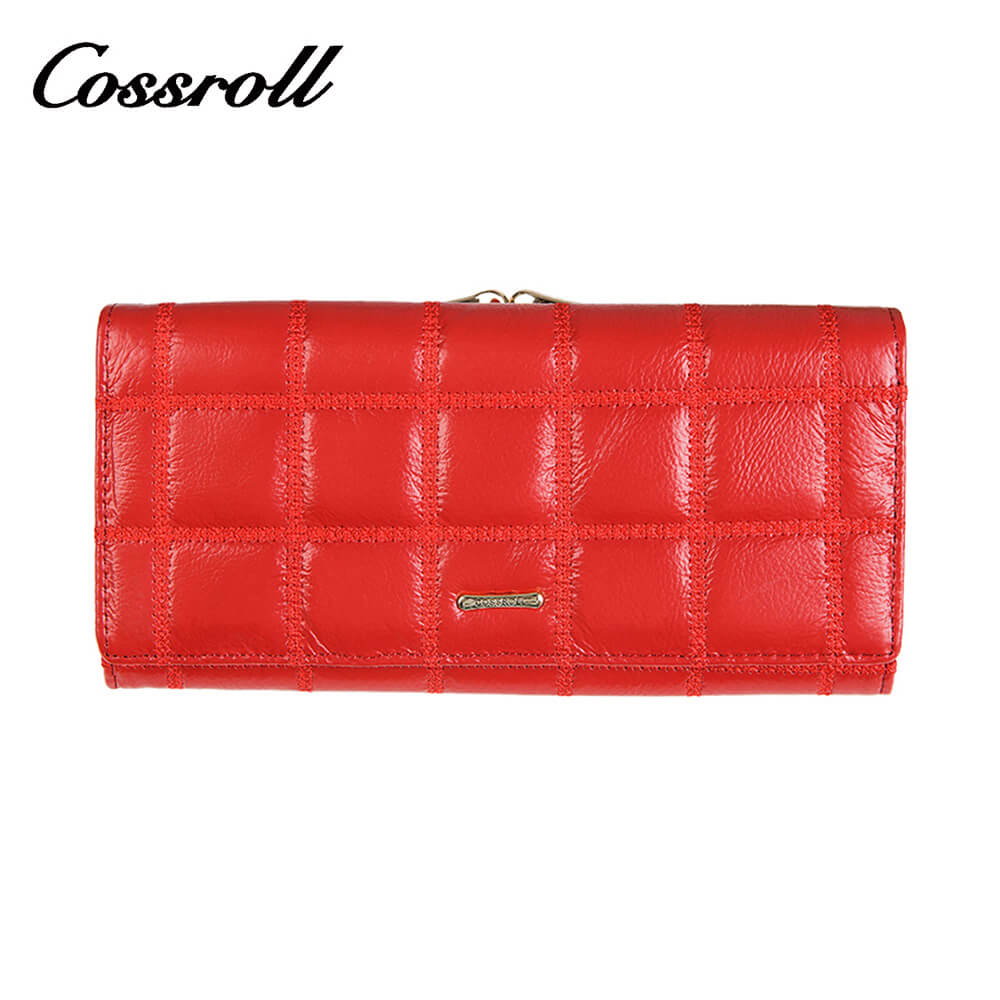 Cossroll Chocolate Texture Long Cowhide Leather Wallet Manufacturer