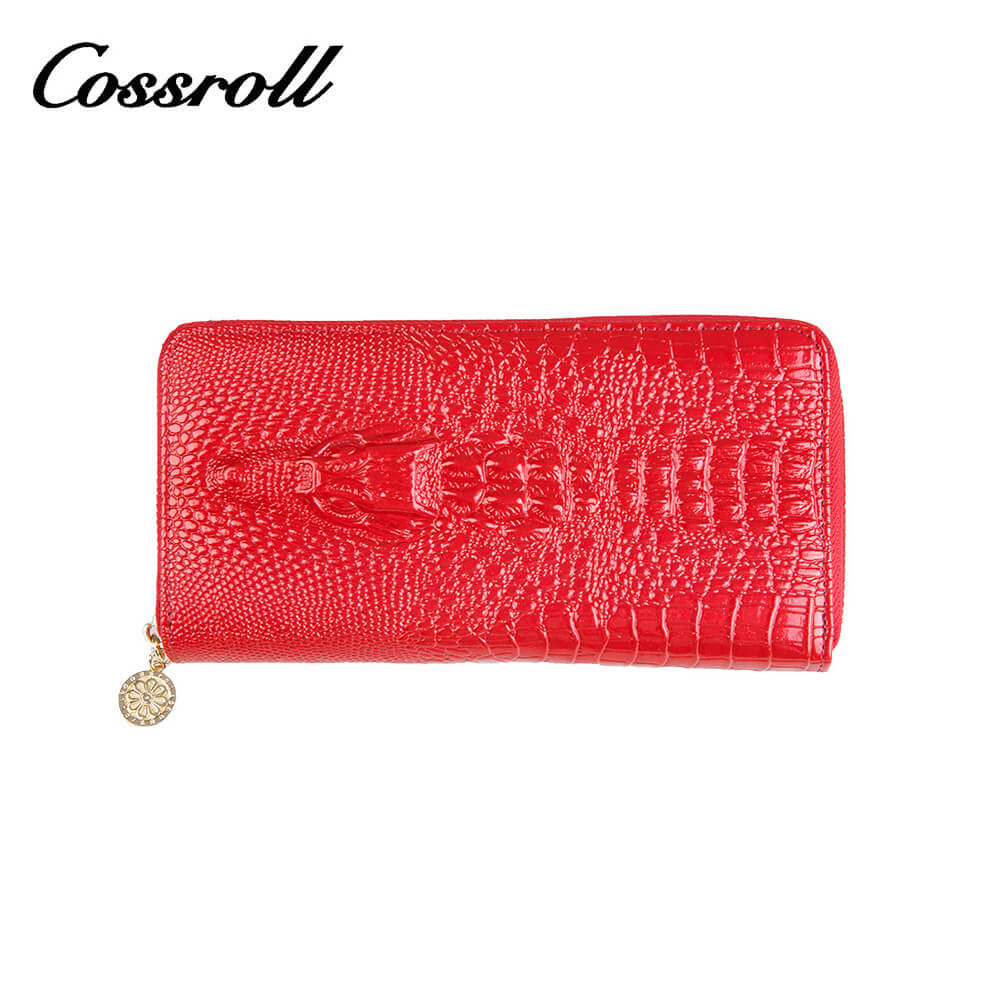 Cossroll Round Zip Long Dragon Patent Leather Wallets Manufacturer