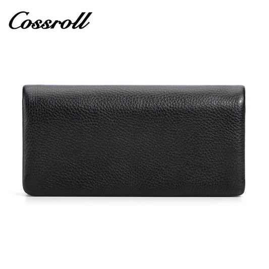 Cossroll Wristlet Clutch Unisex Lychee Cowhide Leather Wallets Manufacturer