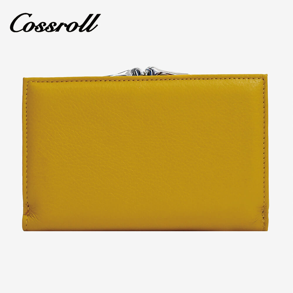 Thick Short Leather Wallet Manufacturer Tricolor For Women