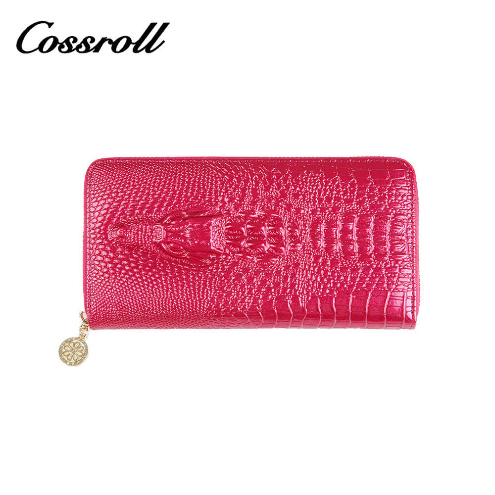 Cossroll Round Zip Long Dragon Patent Leather Wallets Manufacturer