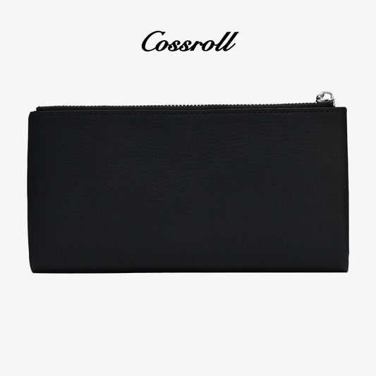 Double Zipper Leather Long Wallet - cossroll.leather