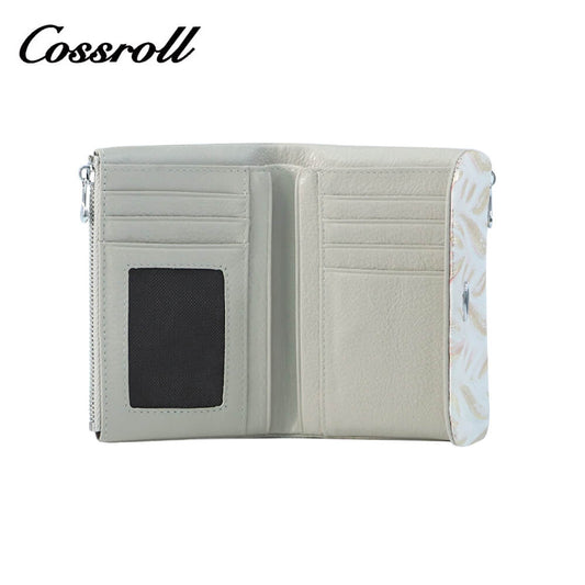 Cossroll Cowhide Leather Bifold Short Wallets Wholesale