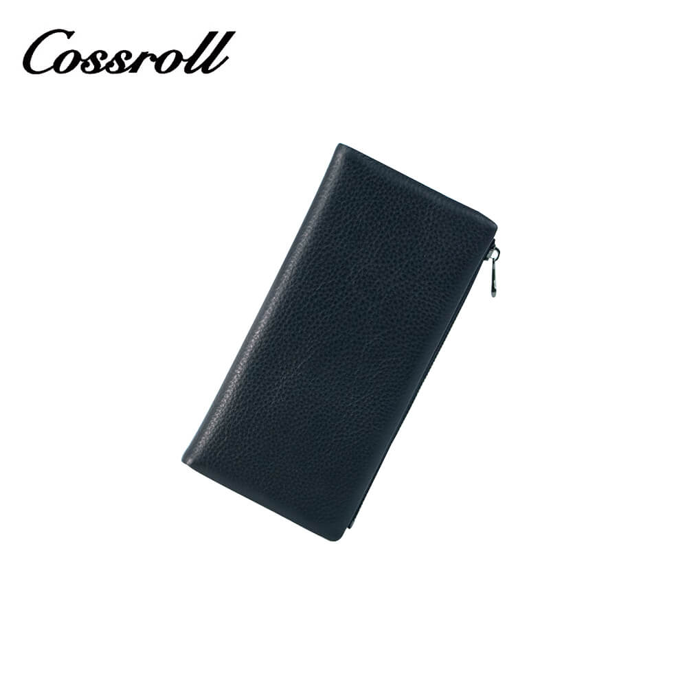 Cossroll Men Women Bifold Cowhide Leather Long Wallets Manufacturer