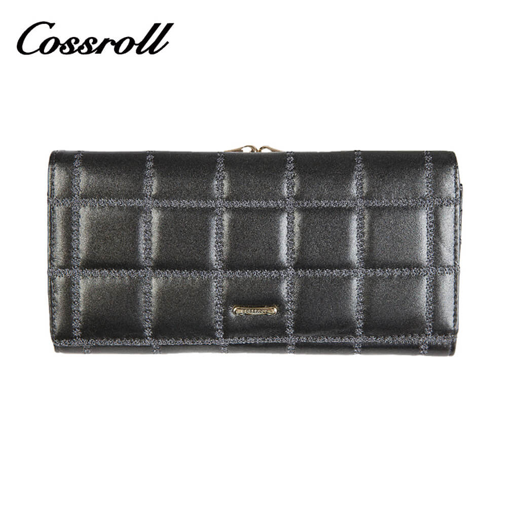 Cossroll Chocolate Texture Long Cowhide Leather Wallet Manufacturer