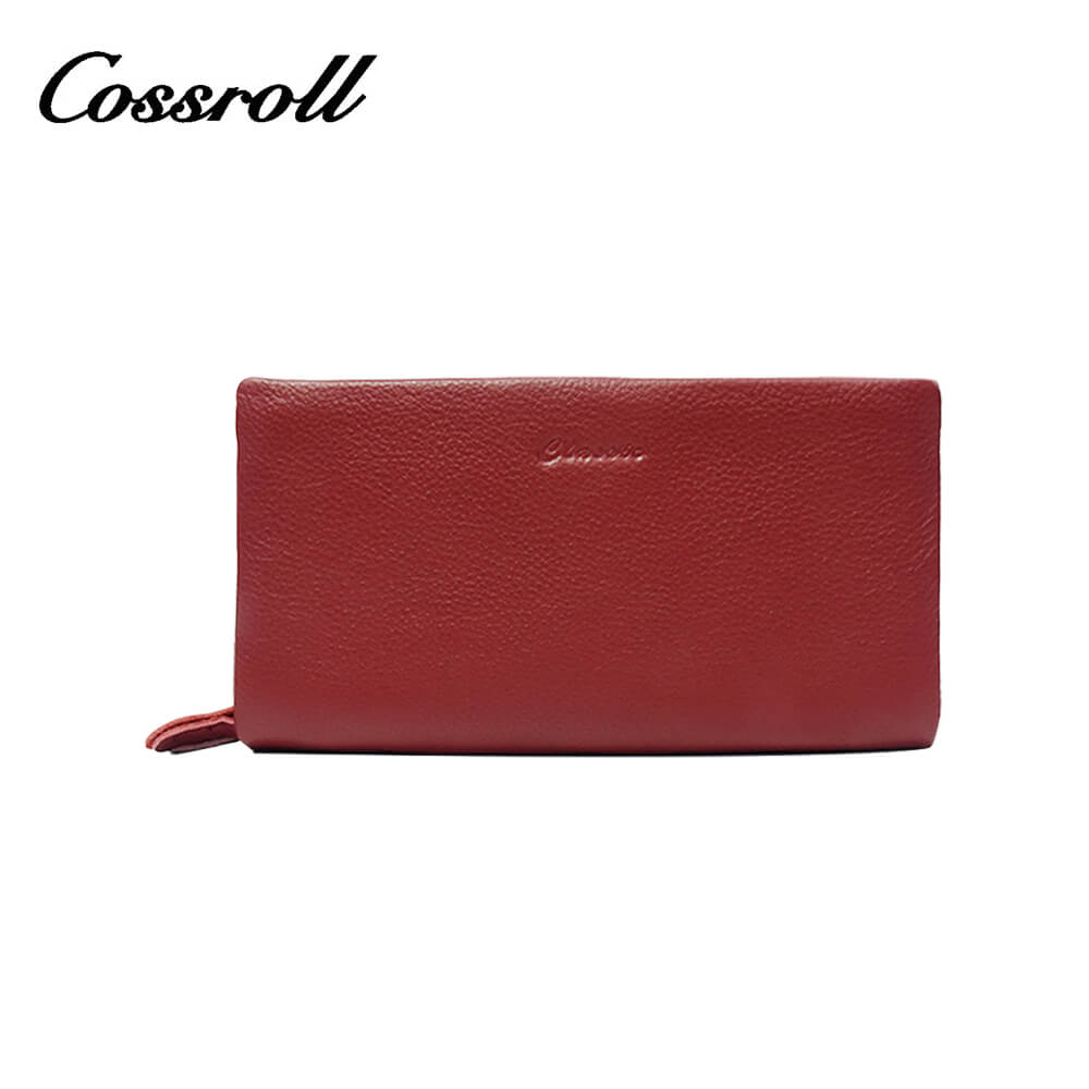 Large Leather Wallet Manufacturer Double Zipper