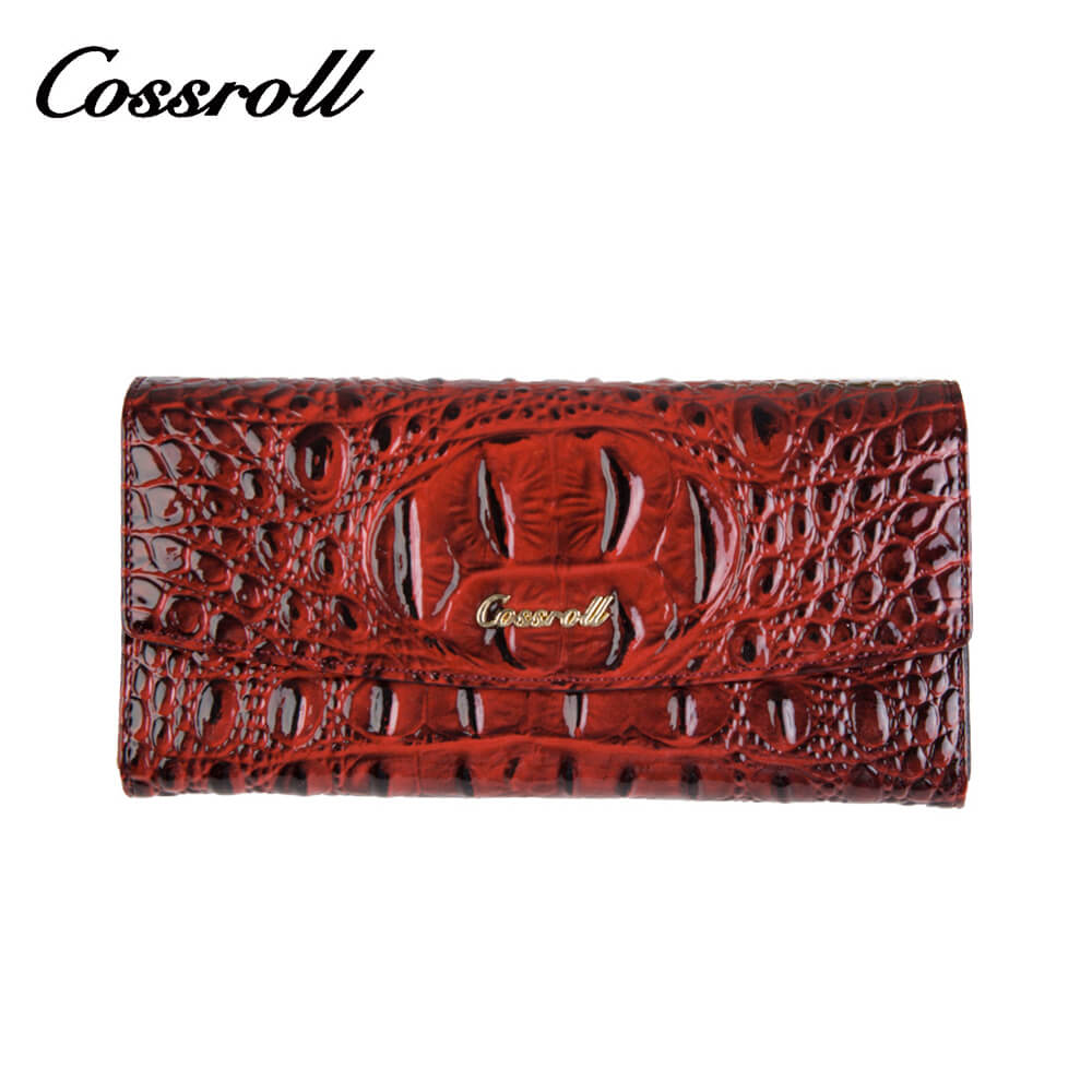 Cossroll Crocodile Lady Long Patent Leather Wallets Manufacturer