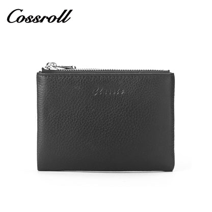 Cossroll Double Zip Short Real Leather Wallet Manufacturer