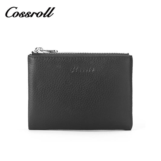 Cossroll Double Zip Short Real Leather Wallet Manufacturer