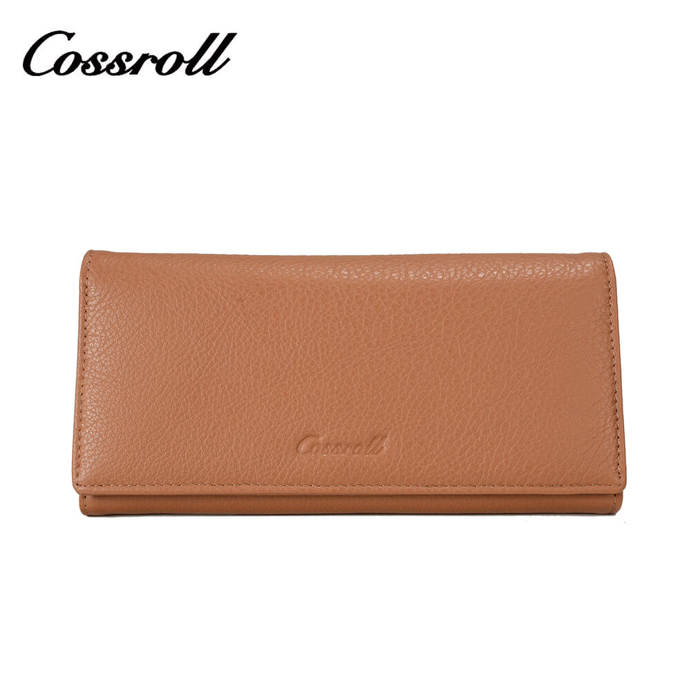 Women Long Cowhide Lychee Leather Wallet Manufacturer