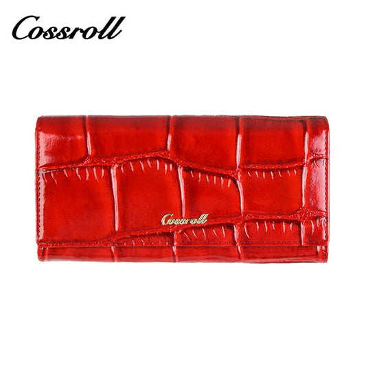 Cossroll Ladies Long Crocodile Patent Leather Wallet Manufacturer