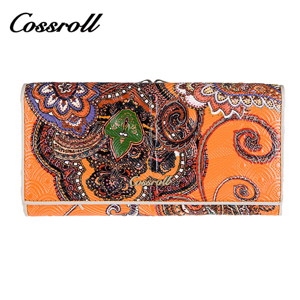 Vintage Floral Lady Long Leather Wallets