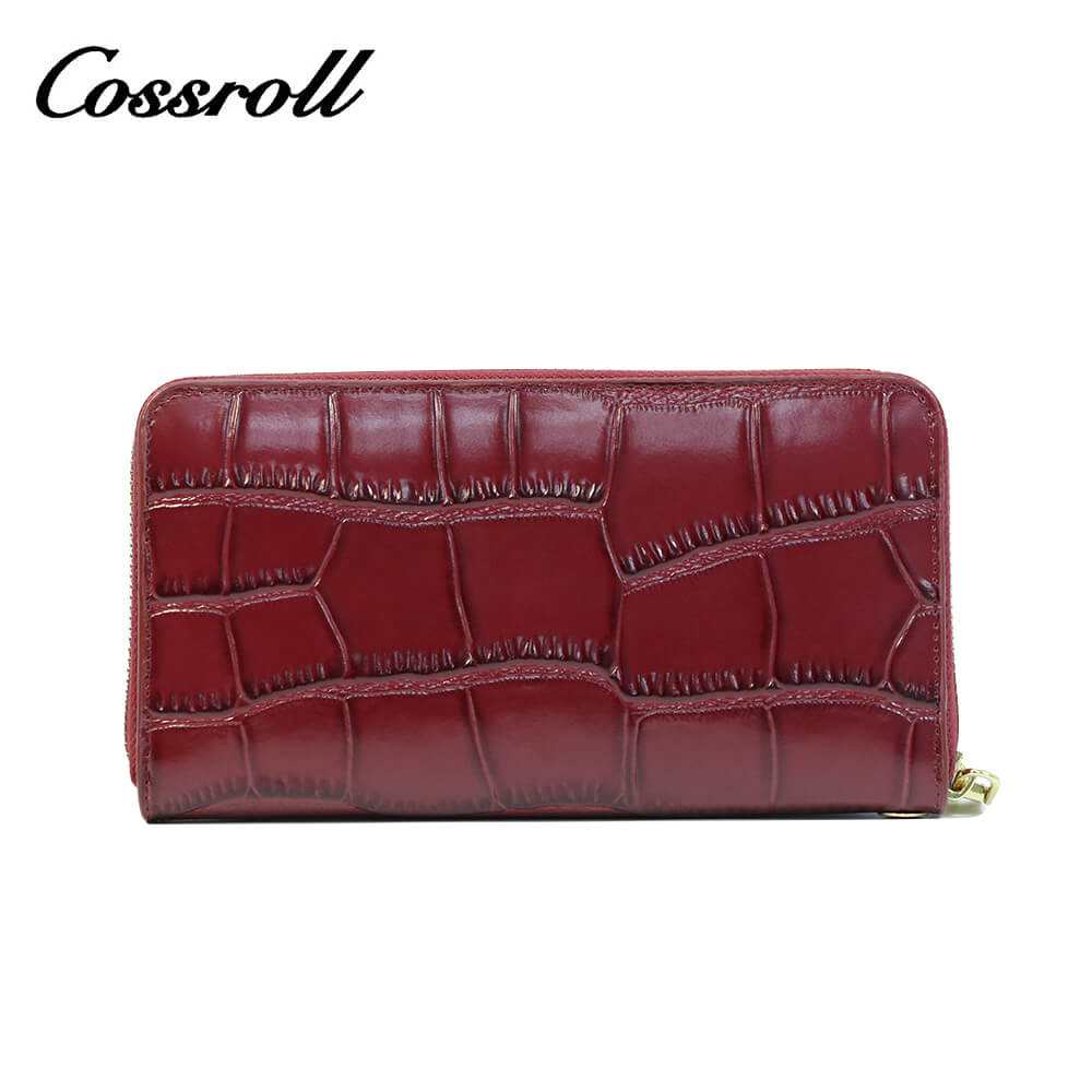 Cossroll Around Zipper Crocodile Leather Wallets Wholesale