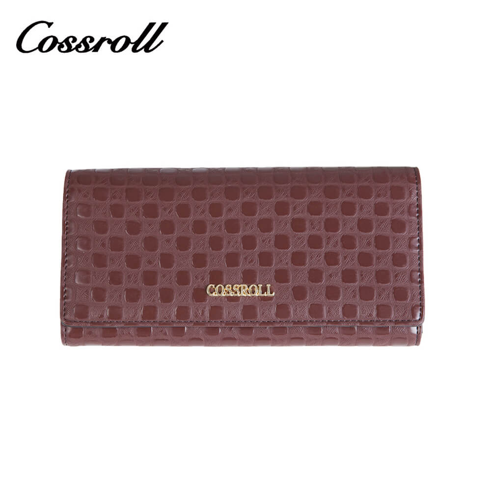 Cossroll Women Dots Long Cowhide Leather Wallet Manufacturer