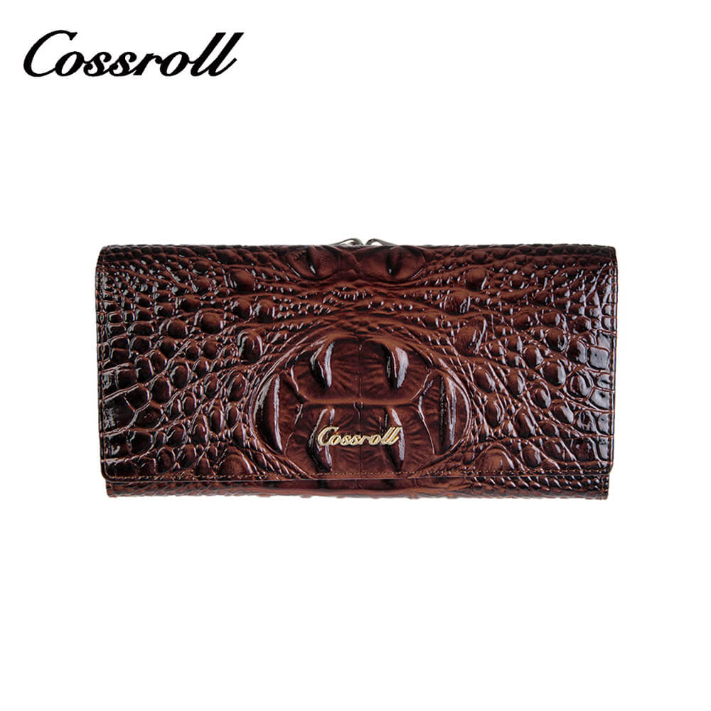 Cossroll Vintage Crocodile Lady Long Leather Wallets Manufacturer