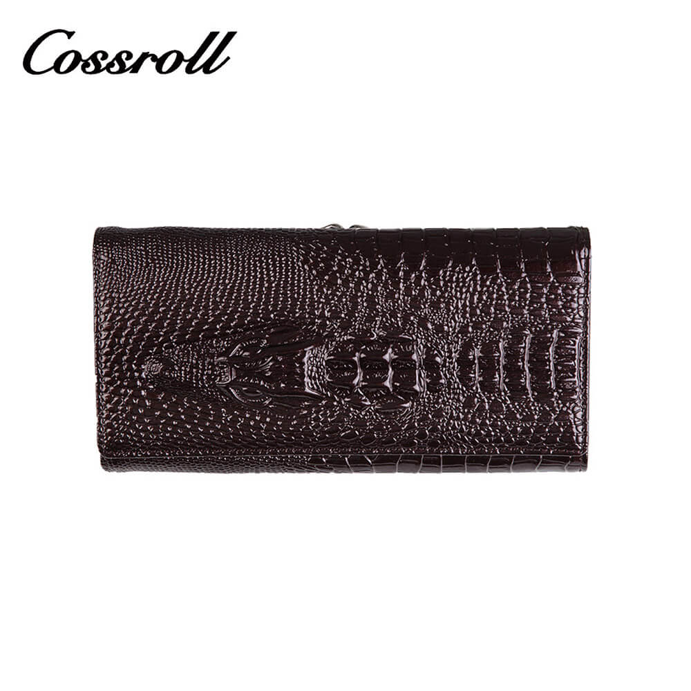 Cossroll Dragon Clutch Lady Long Cowhide Leather Wallets Manufacturer