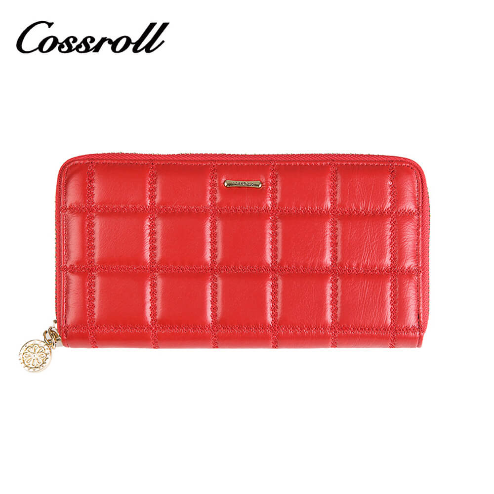 Cossroll Round Zip Long Cowhide Leather Wallet Manufacturer