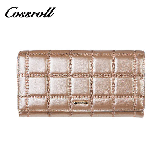 Cossroll Chocolate Texture Long Cowhide Leather Wallet Manufacturer