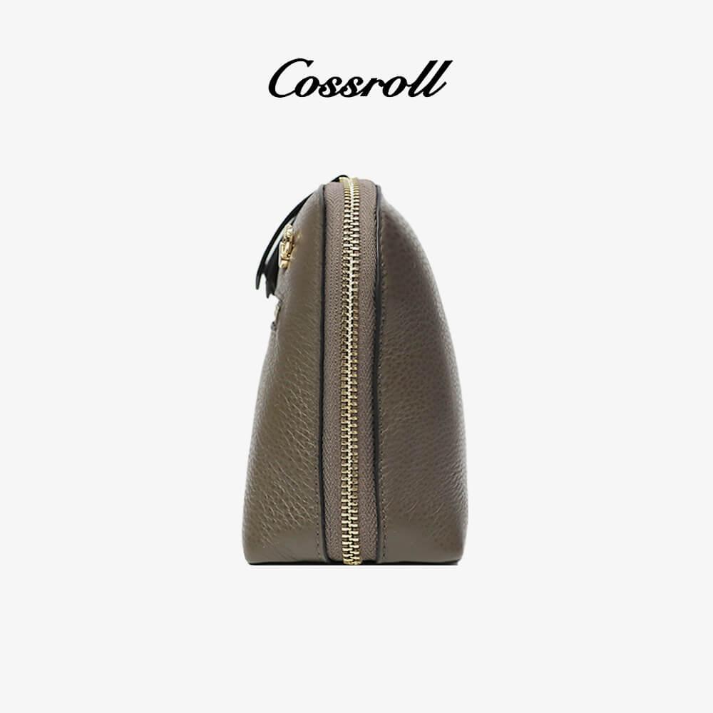 Women Round Zip Purse Crossbody Bag - cossroll.leather