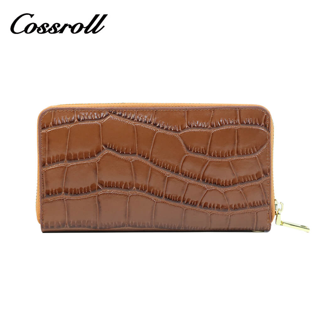 Cossroll Around Zipper Crocodile Leather Wallets Wholesale