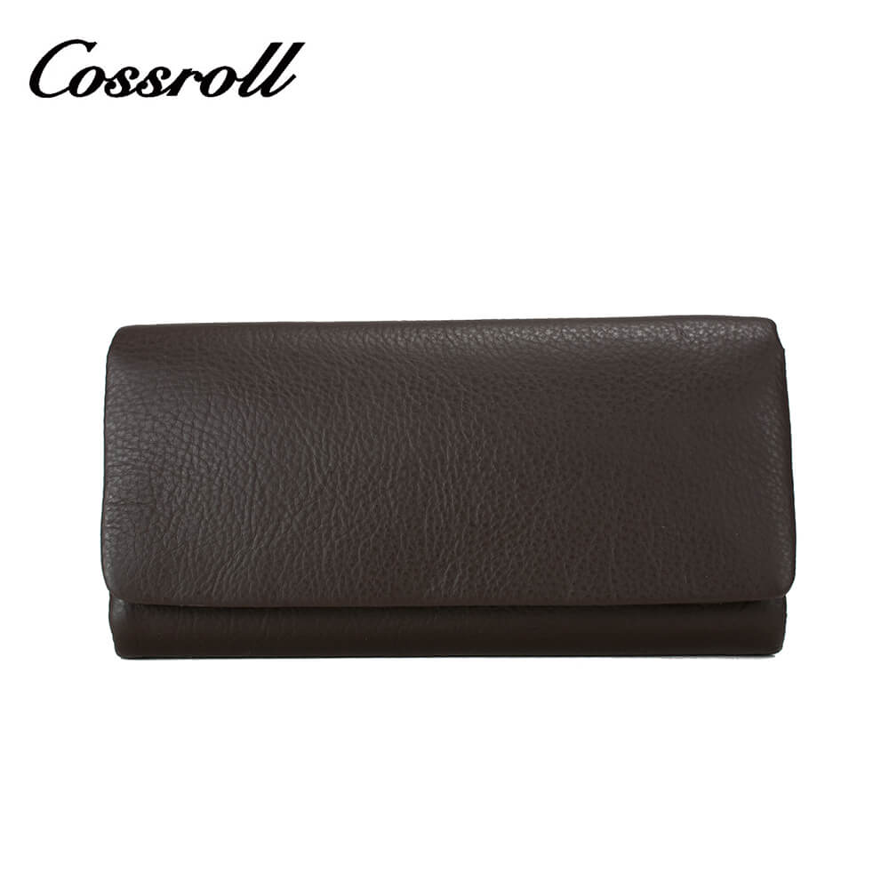 Women Trifold Cowhide Lychee Soft Leather Wallet Manufacturer