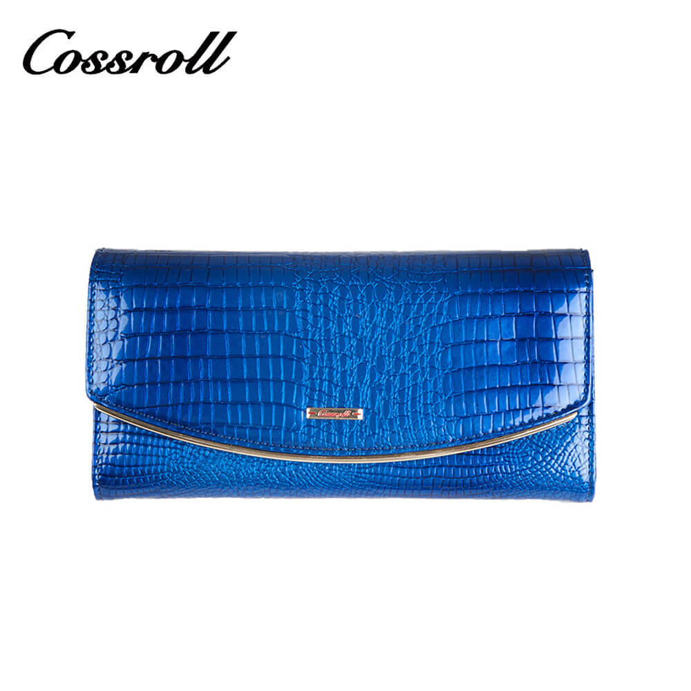 Crocodile Envelop Lady Long Patent Leather Wallets Manufacturer