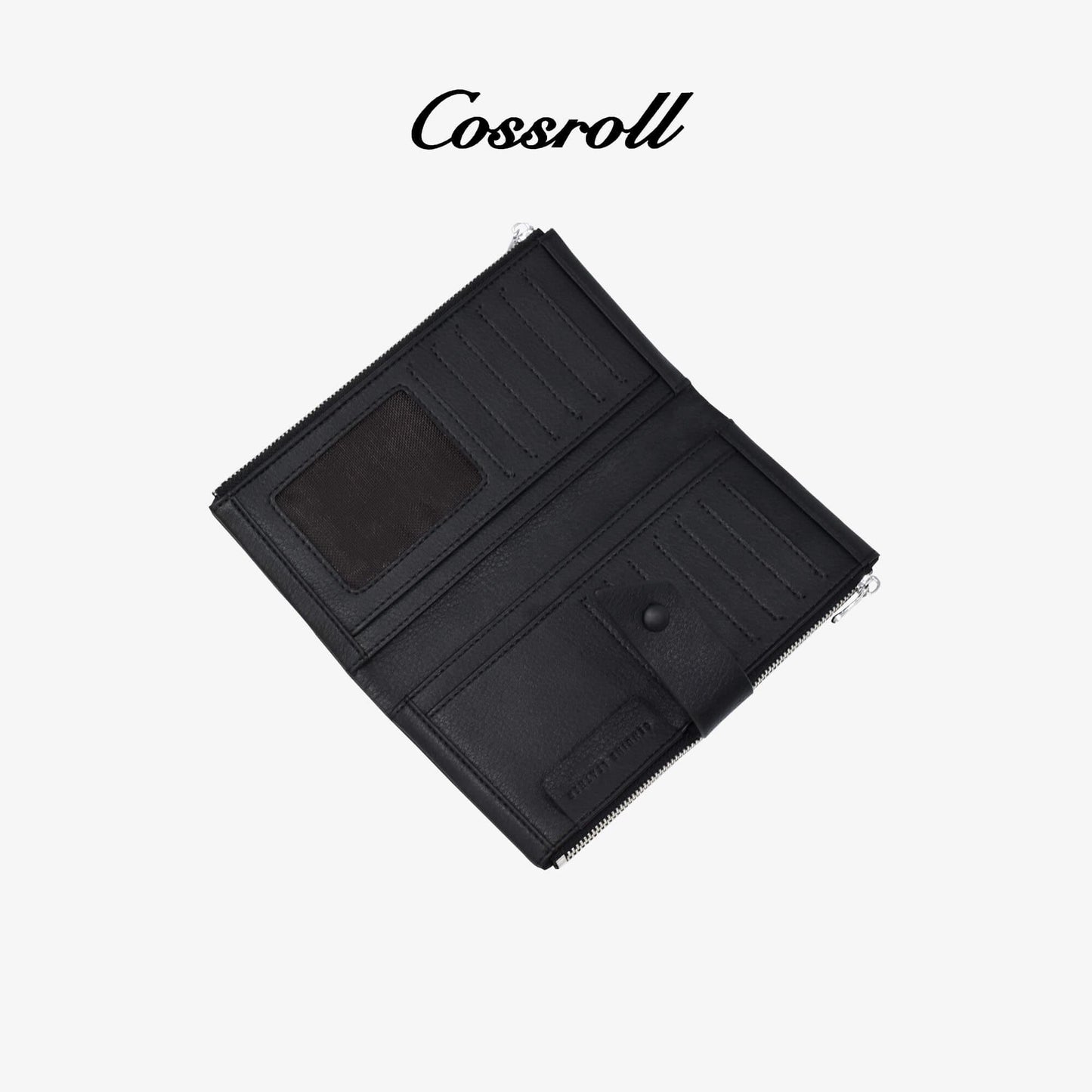 Double Zipper Leather Long Wallet - cossroll.leather